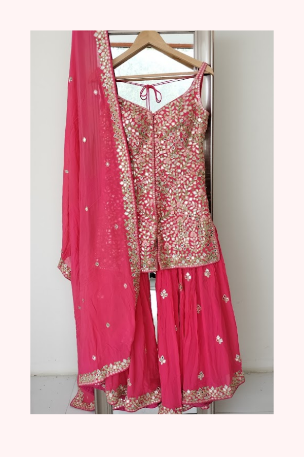 Tamanna Punjabi Kapoor Hot Pink Embellished Sharara Set
