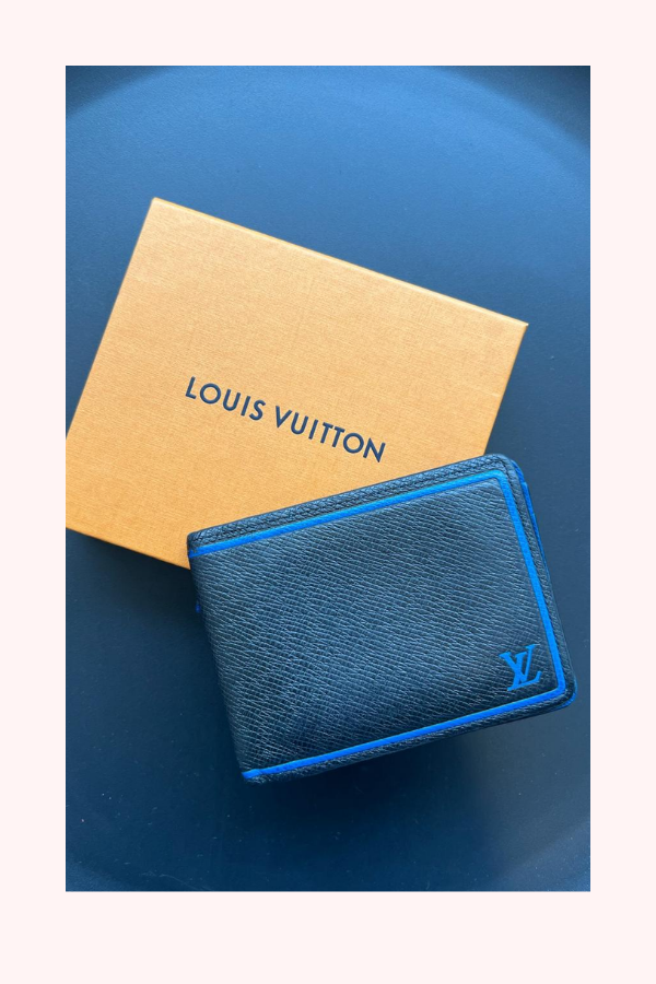 Louis Vuitton Black/Blue Taiga Leather Multiple Wallet