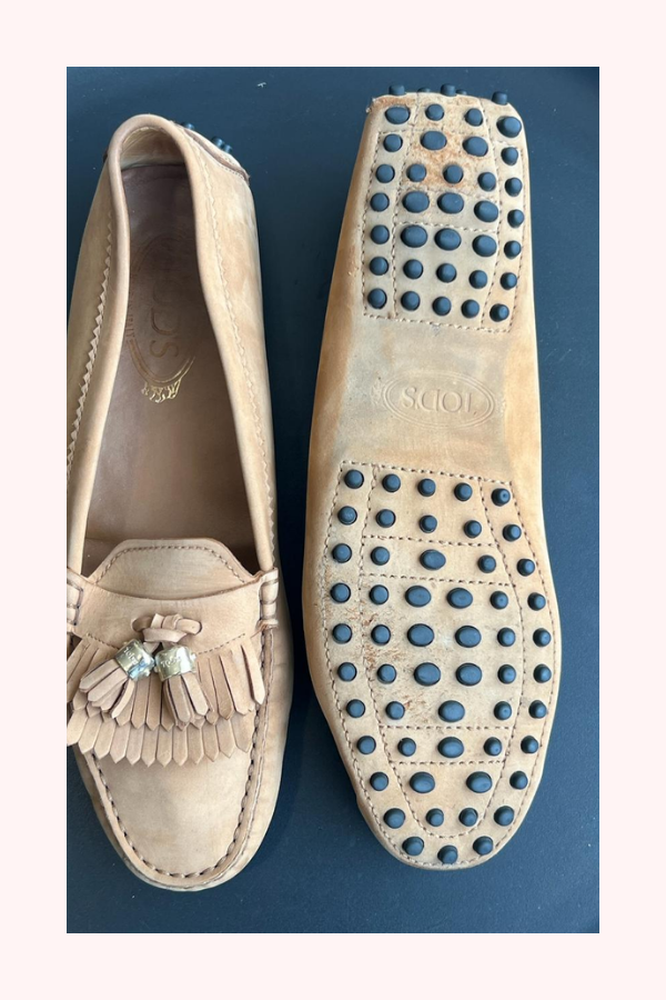 Tod’s Beige Suede Tassel Loafers Size 40