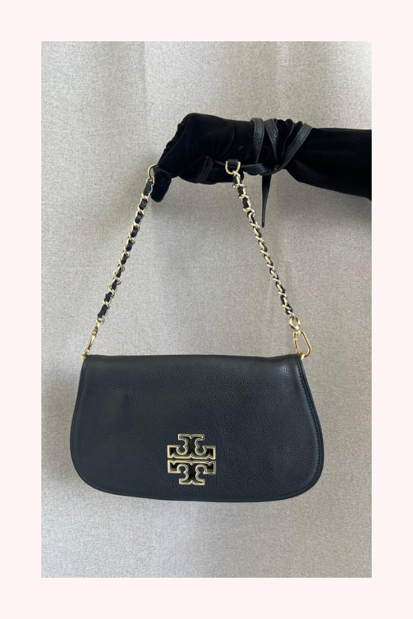 Tory Burch Black Leather Britten Crossbody Bag