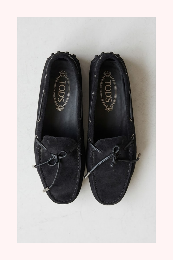 Tod's Black Suede Driving Shoes