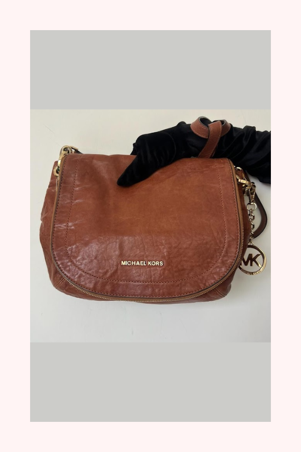 Michael Kors Tan Leather Elyse Crossbody Bag