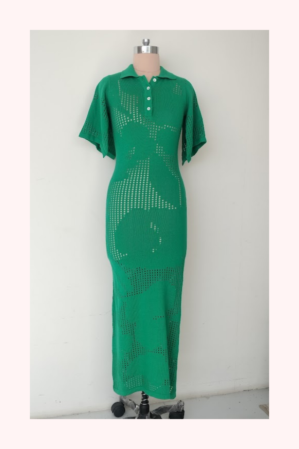 Lovebirds Green Knit Maxi Dress