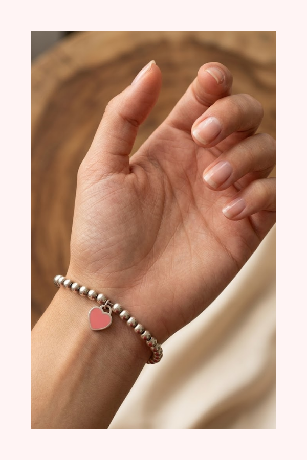 Tiffany & Co. Heart Charm Bead Bracelet
