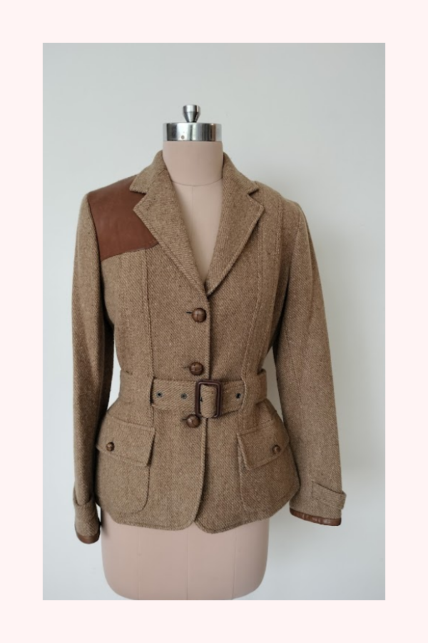Ralph Lauren Tweed Belted Blazer Jacket