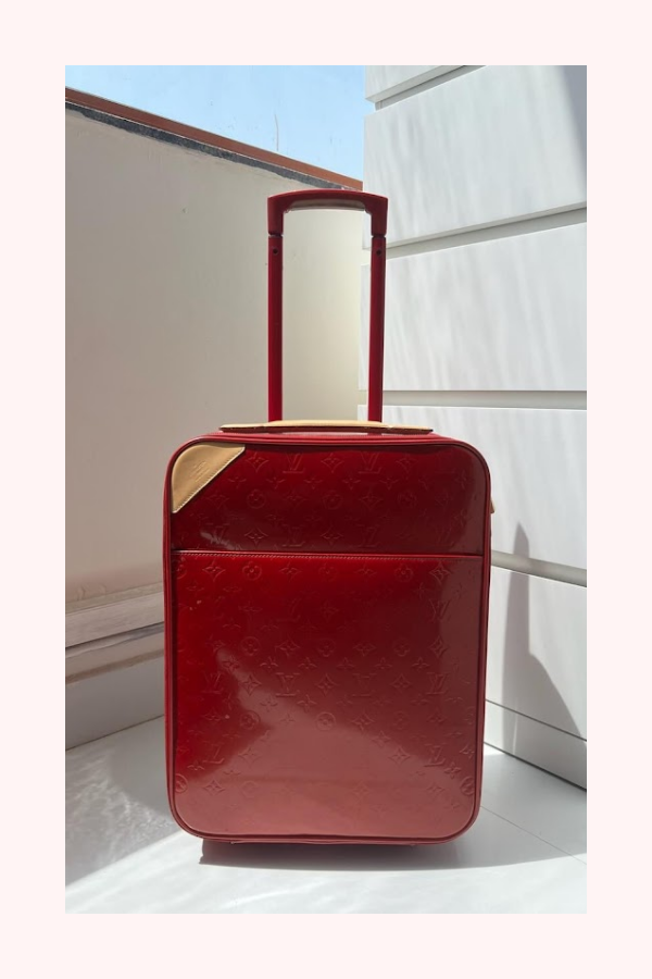 Louis Vuitton Red Monogram Vernis Pegase 45 Luggage