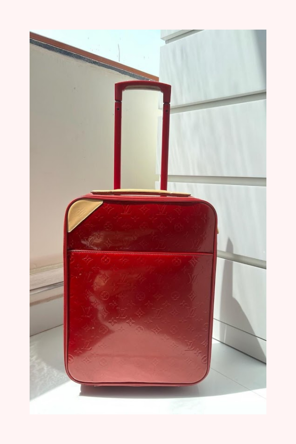 Louis Vuitton Red Monogram Vernis Pegase 45 Luggage