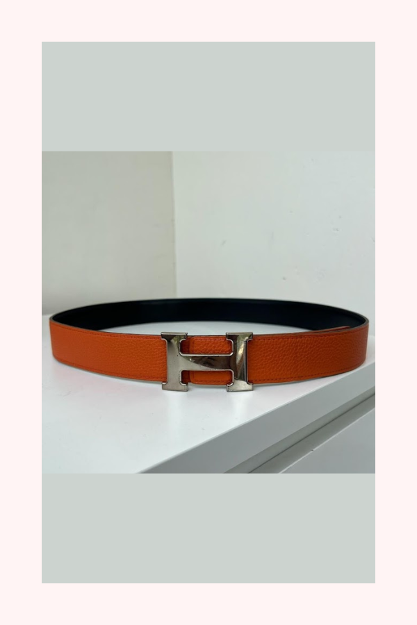 Hermès Reversible H Buckle Leather Belt Size 90