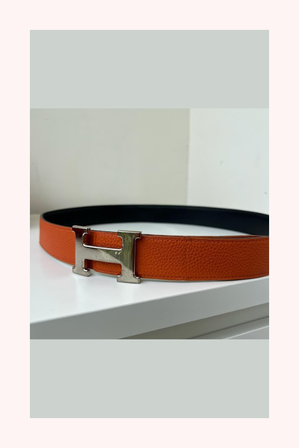 Hermès Reversible H Buckle Leather Belt Size 90