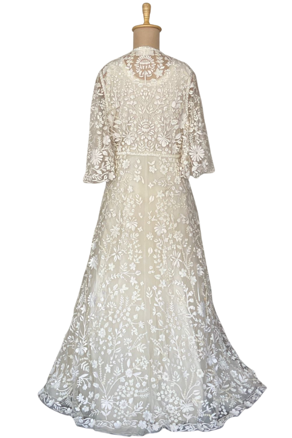 Pankaj & Nidhi Ivory Embroidered Gown with Jacket