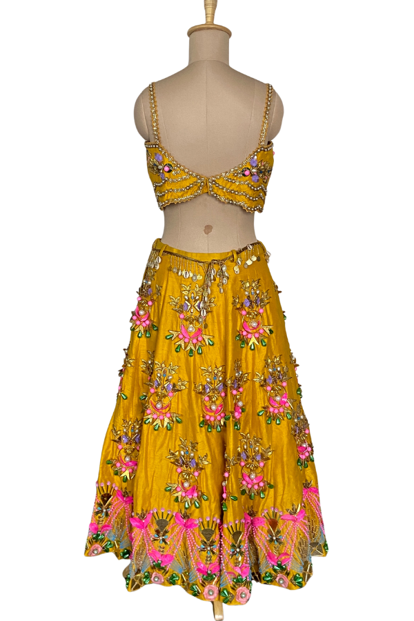 Papa Don't Preach Mustard Yellow Embellished Lehenga Set