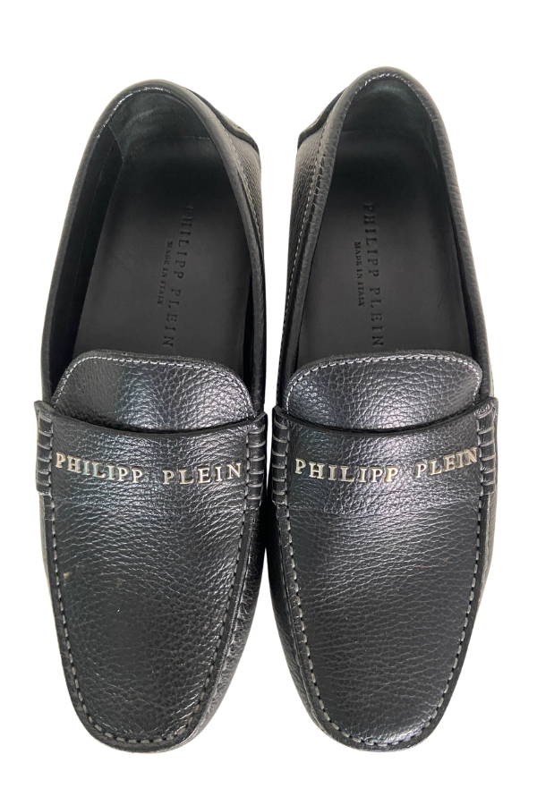 Philipp Plein Black Leather Loafers – Size 40