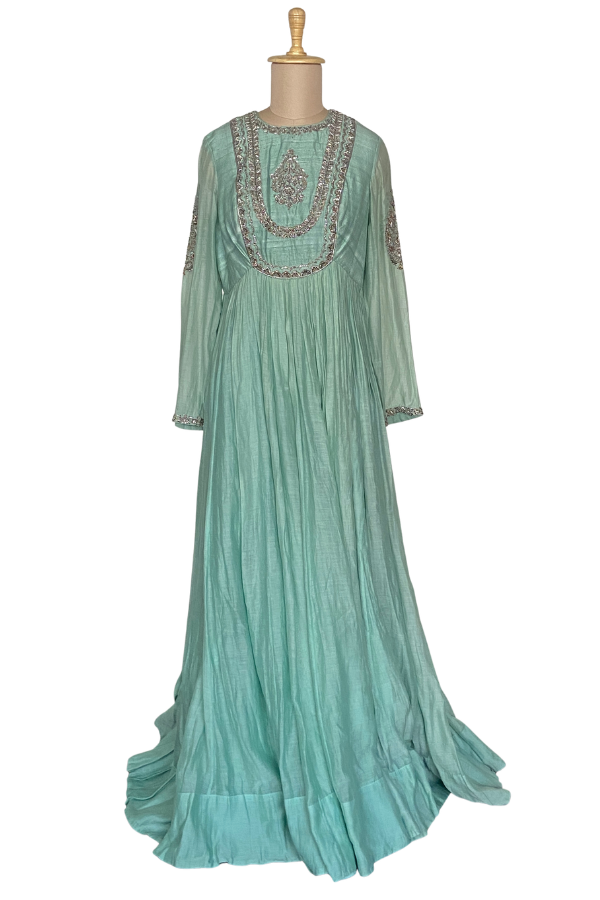 Mrunalini Rao Green Embellished Anarkali Set