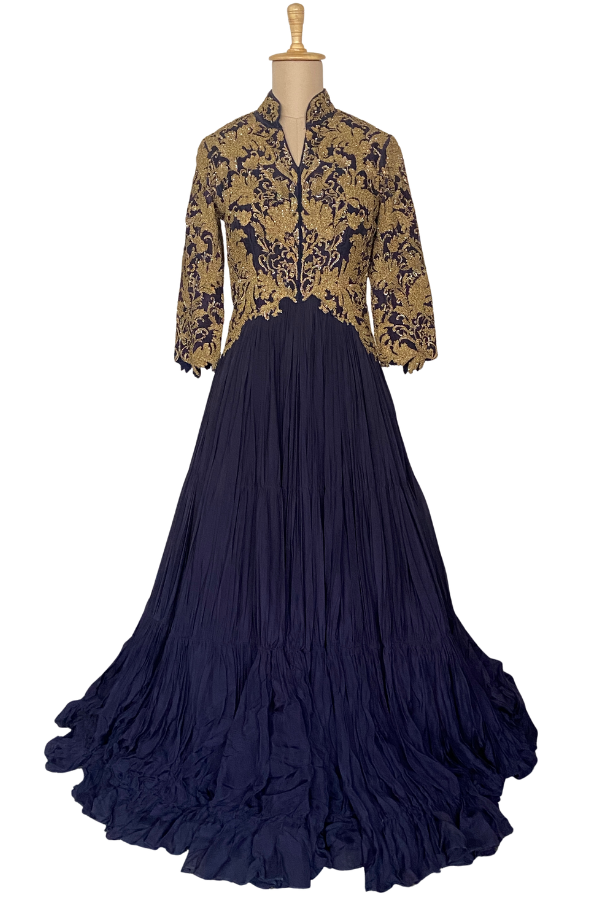 Shantanu & Nikhil Blue Embroidered Gown