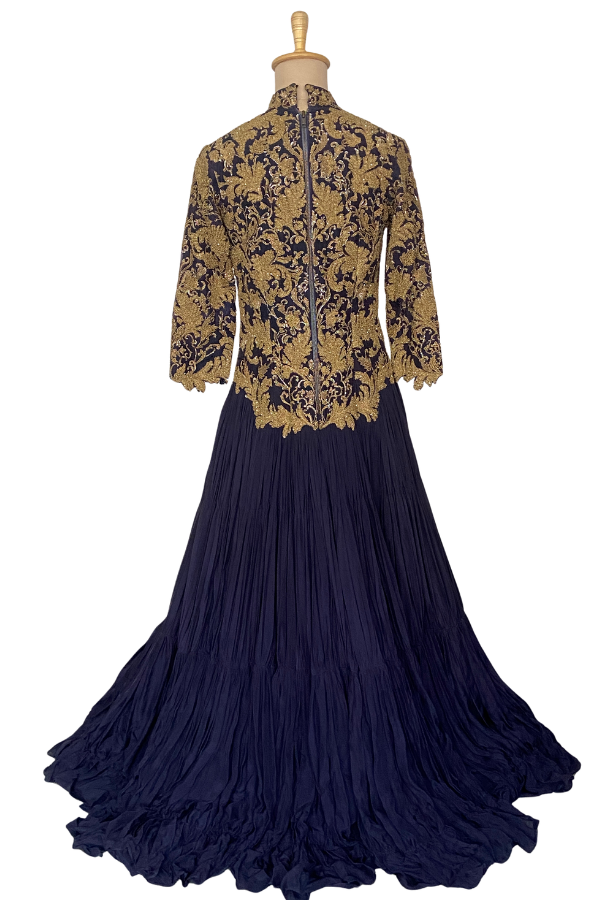 Shantanu & Nikhil Blue Embroidered Gown