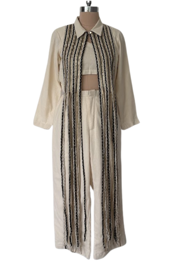 Rishi & Vibhuti Ivory Co-Ord Set with Embellished Jacket