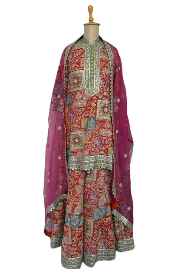 Dabiri Embroidered Gharara Set