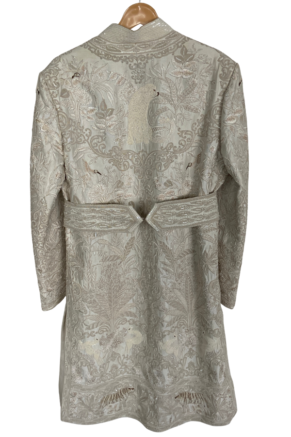 Rohit Bal Ivory Embroidered Sherwani with Waist Belt