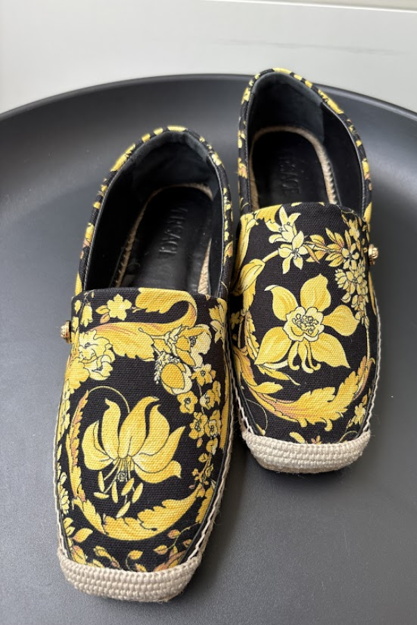 Versace Barocco floral print espadrilles Size 38