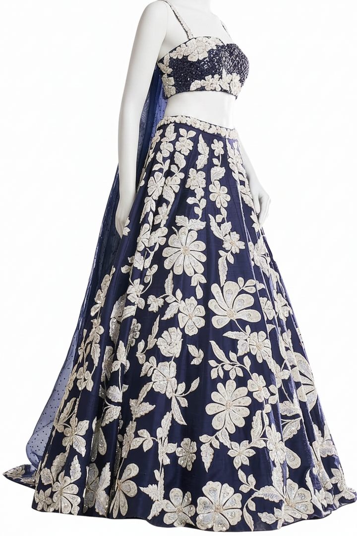 Seema Gujral Floral Embroidered Lehenga Set