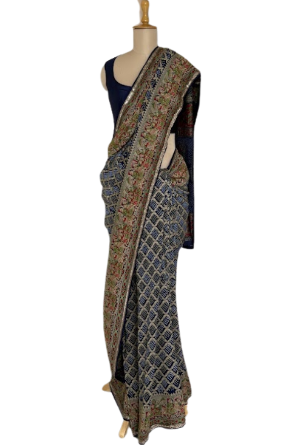 Manish Malhotra Blue Saree Set