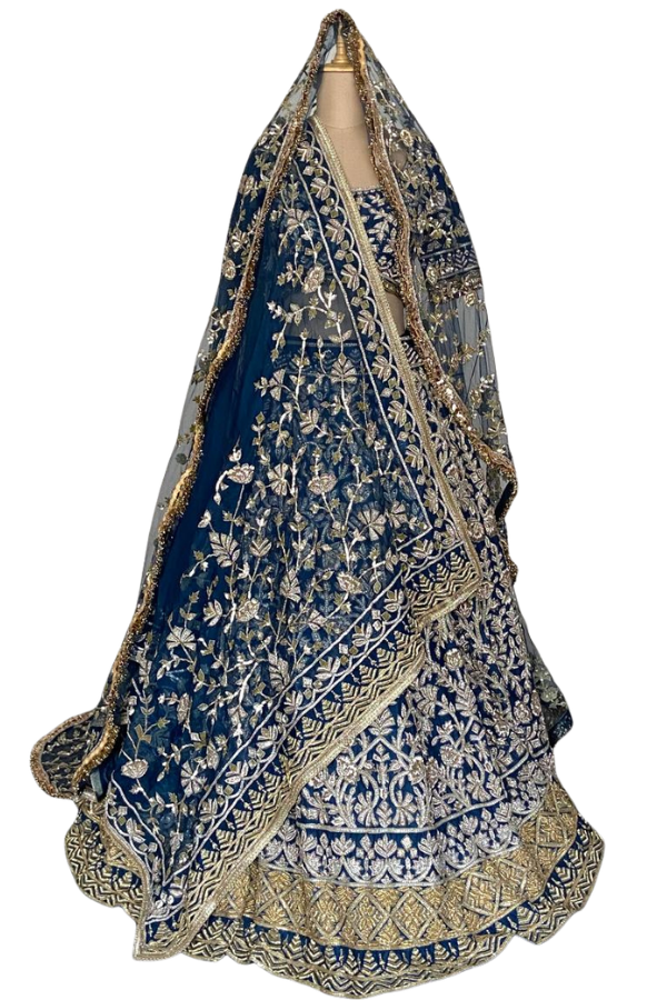 Manish Malhotra Midnight Blue Couture Bridal Lehenga Set