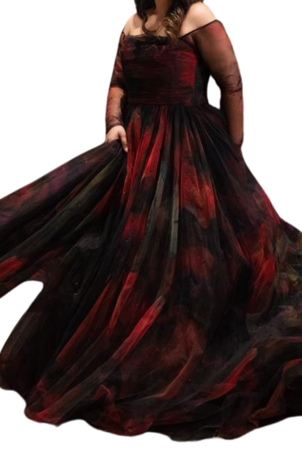 Gauri & Nainika Abstract Print Tulle Gown