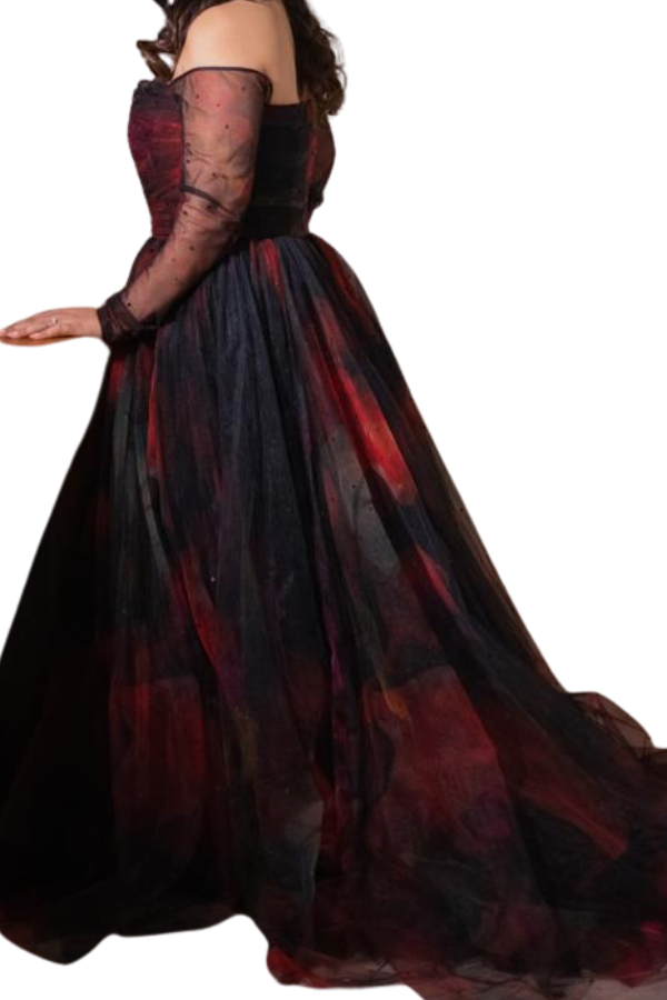 Gauri & Nainika Abstract Print Tulle Gown