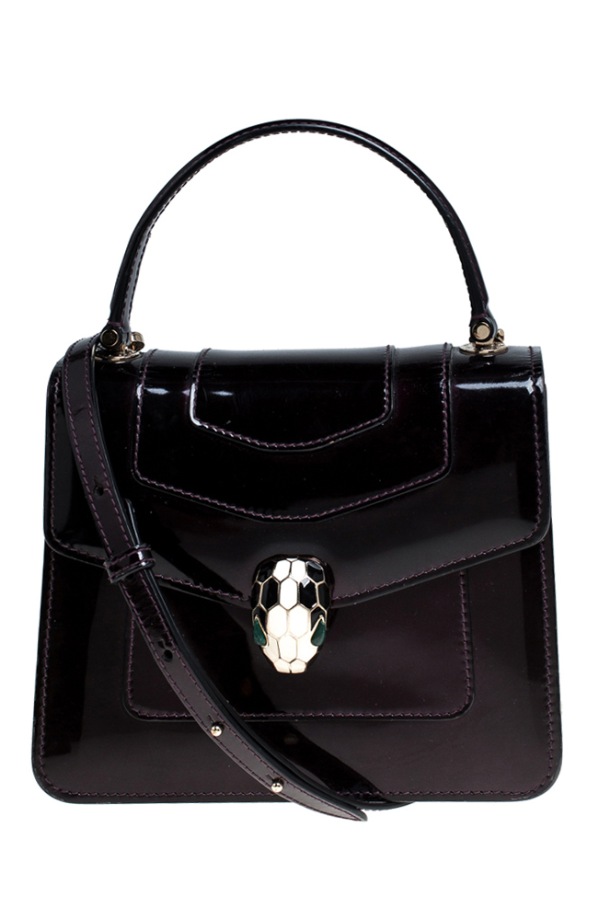Bvlgari Burgundy Serpenti Forever Flap Top Handle Bag