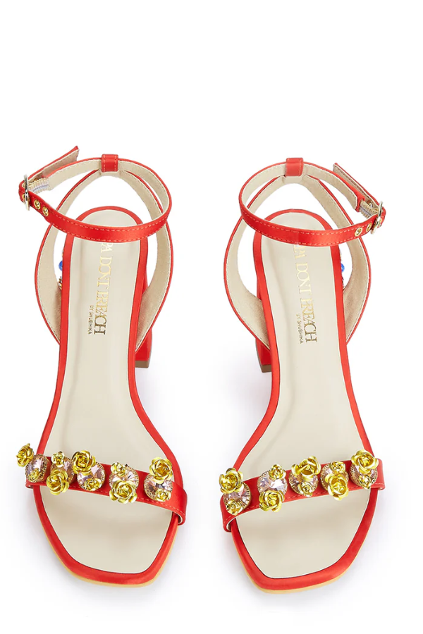 Papa Don't Preach Flaming Katy Embroidered Block Heels Size 40