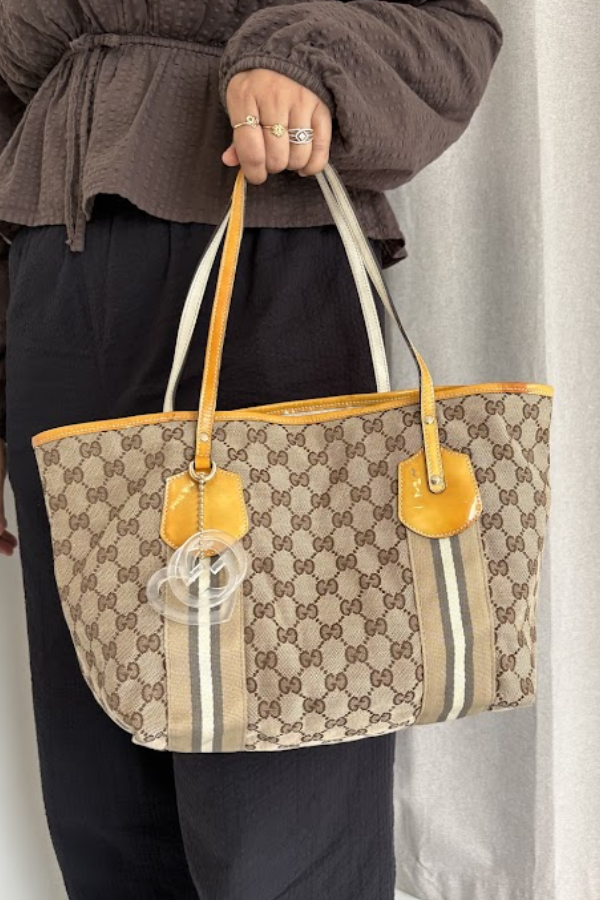 Gucci GG Canvas Canvas Web Jolie Tote