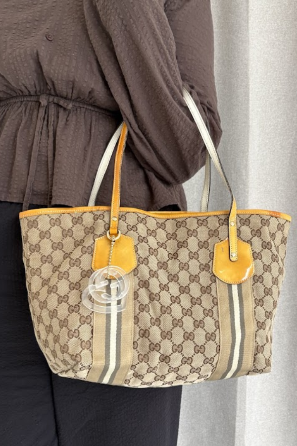 Gucci GG Canvas Canvas Web Jolie Tote