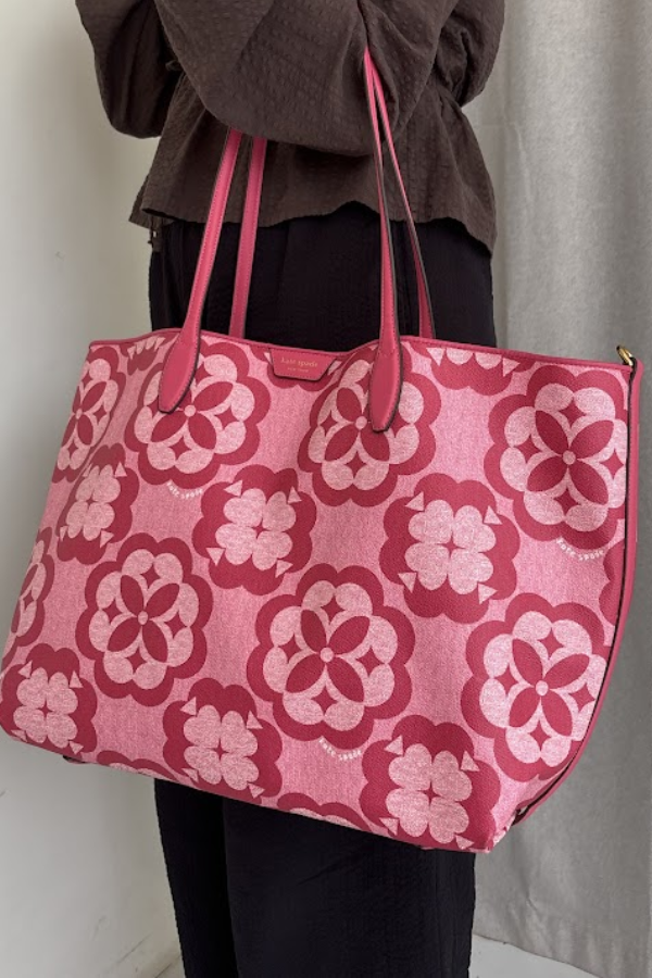 Kate Spade Oversized Spade Flower Monogram Coated Canvas Sutton Large Tote