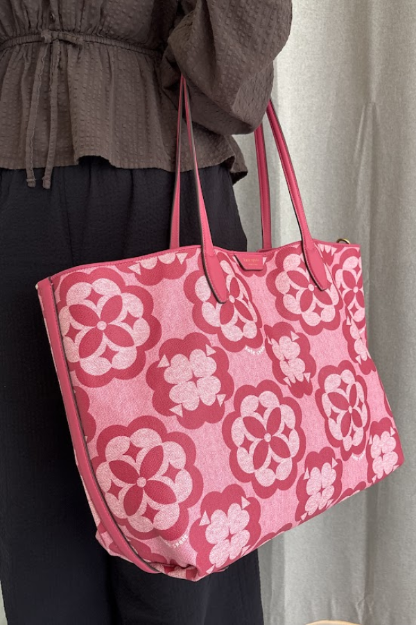 Kate Spade Oversized Spade Flower Monogram Coated Canvas Sutton Large Tote