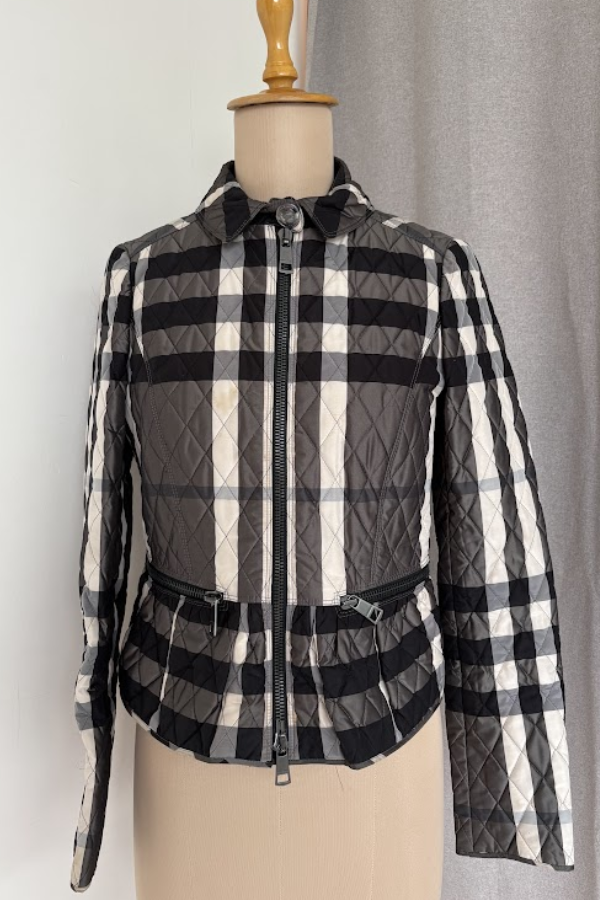 Burberry Plaid Print Utility Jacket UK 4