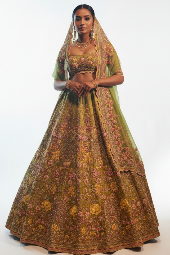 Anushree Reddy Floral Embroidered Lehenga
