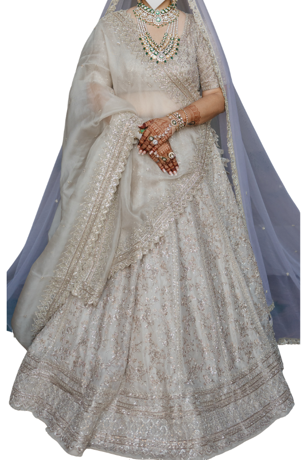 Anushree Reddy Ivory Embellished Bridal Lehenga Set