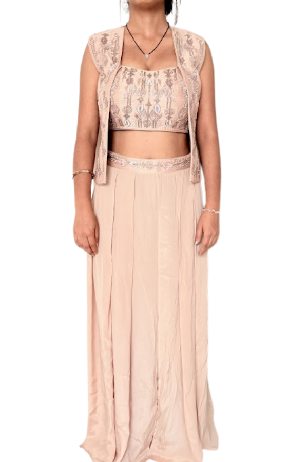 Jade by Monica & Karishma Sharara Set with Short Jacket