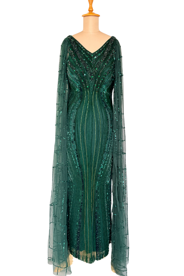 Bhawna Rao Emerald Green Embellished Gown