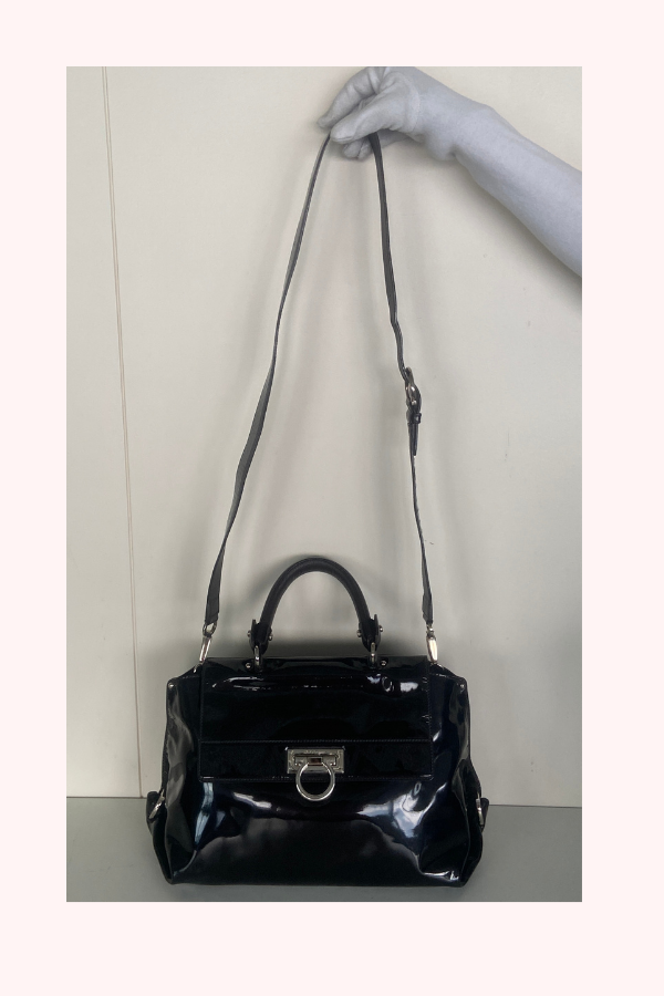 Salvatore Ferragamo Sofia Patent Leather Top Handle Bag