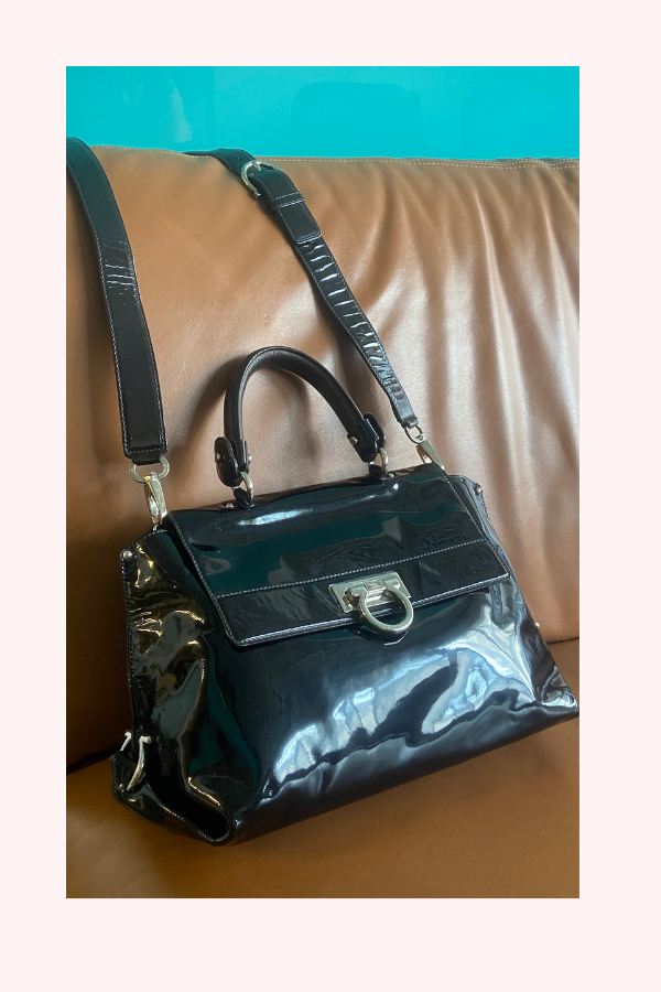 Salvatore Ferragamo Sofia Patent Leather Top Handle Bag