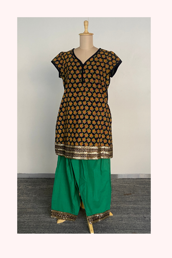 Vintage Sabyasachi Printed Kurta Set with Dupatta