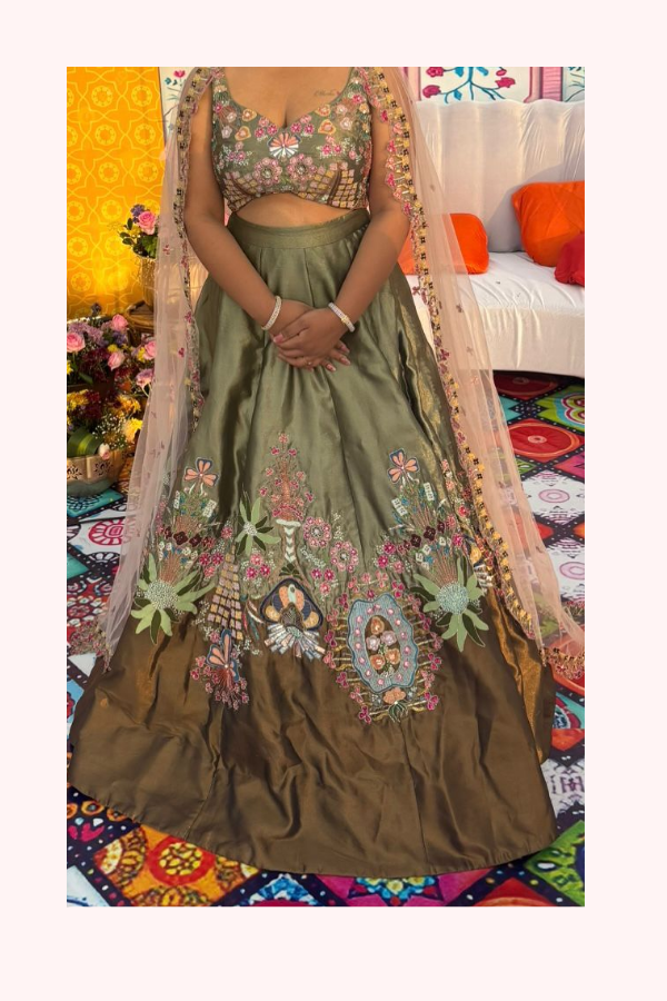 Aisha Rao Green Lehenga Set