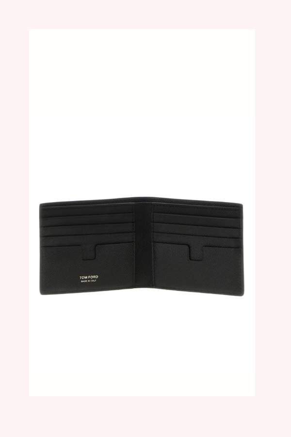 Tom Ford Black Logo Textured Wallet
