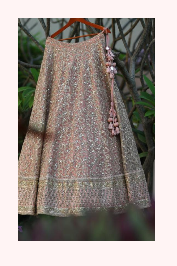 Sabyasachi Pink Embroidered Lehenga Set