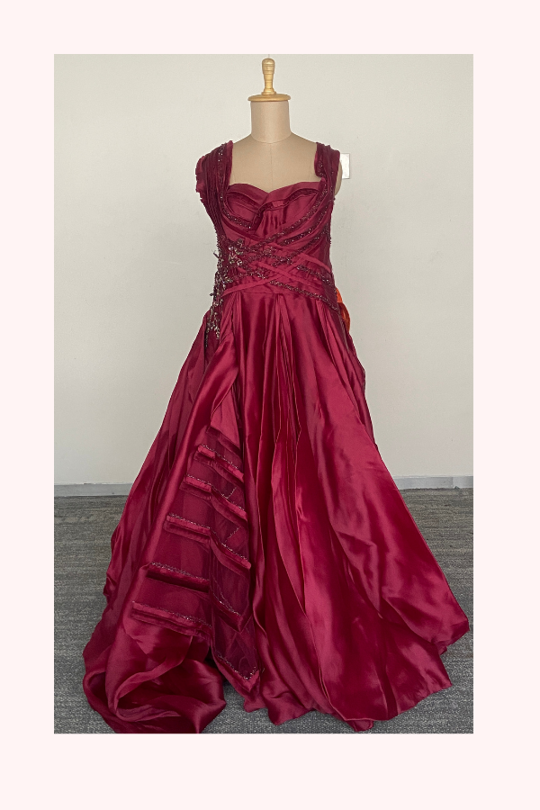 Shantanu & Nikhil Statement Red Gown