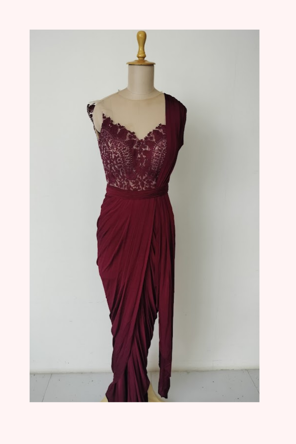 Shantanu & Nikhil  Draped Saree Gown