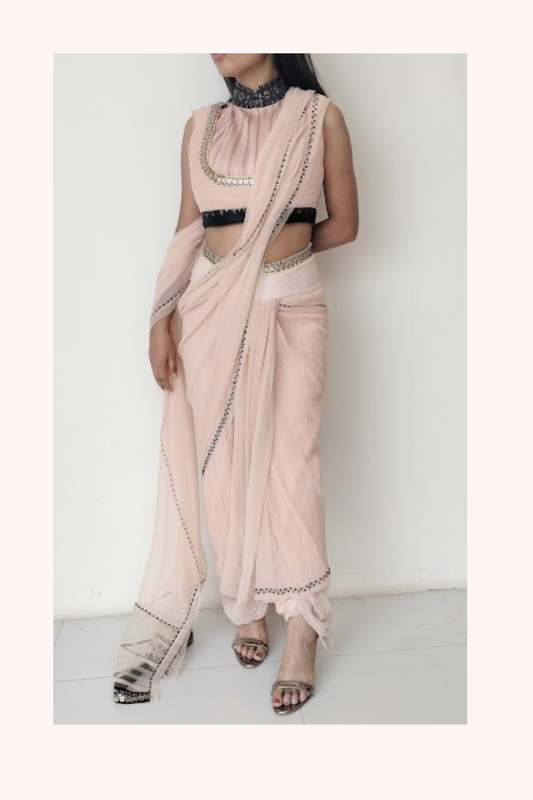 Tarun Tahiliani Pleated Dhoti Saree Set