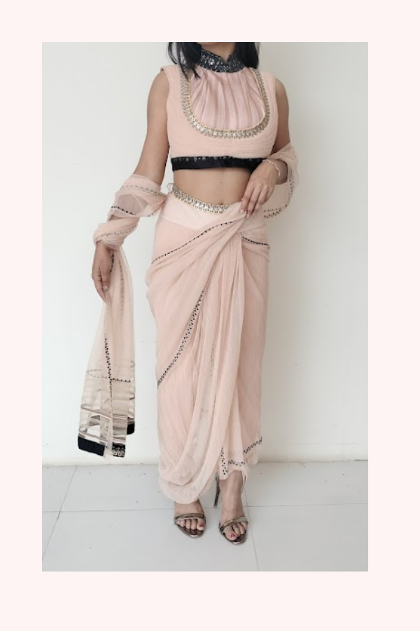 Tarun Tahiliani Pleated Dhoti Saree Set