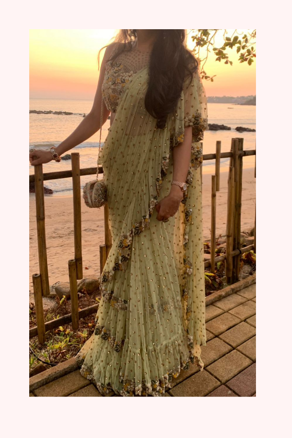 Arpita Mehta Embellished Draped Saree Set